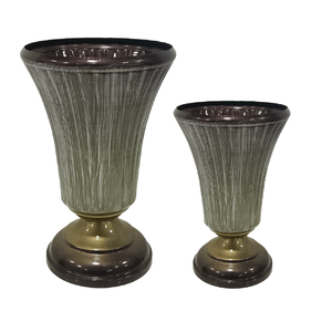 Jarrón de hierro ovalado de Metal con diseño de textura moderna hecho a mano, el mejor jarrón de suelo costero para el hogar y la boda, florero decorativo - Product Image 4