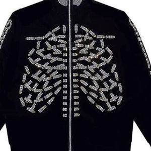 Sudadera con capucha personalizada de alta calidad con diamantes de imitación, Sudadera con capucha transpirable de 100% algodón con diamantes de imitación para hombres - Product Image 6