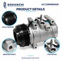 Bohanchi Wholesale Supply 26684784 Compresseur AC 12V pour Chevrolet Aveo SEBX13D 6PK