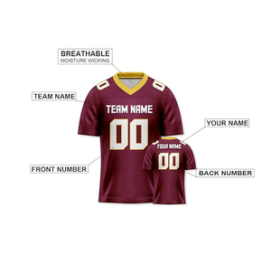 Uniforme de fútbol americano Jersey 100% Poliéster Equipo Uniforme de fútbol americano de color sólido para hombres - Product Image 4