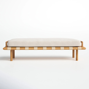 Comedor al aire libre Patio Muebles de jardín Materiales de Banco Madera de teca natural con cojín Muebles de exterior-Oka - Product Image 5