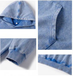 Sweats à capuche surdimensionnés en polaire 380GSM personnalisée Vintage Boxy Fit Acid Wash Sweat-shirt unisexe à col montant en coton - Product Image 6