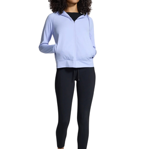Polyester/Cotton Knitted Winter <b>Lightweight</b> <b>Hoodie</b> Women Breathable Quick Dry Stretch Long Sleeve Workout Training Top Running - Product Image 2