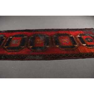 Alfombra Turca Vintage de 3,7x10,8 pies, Alfombra Oriental Roja de Lana - Product Image 3