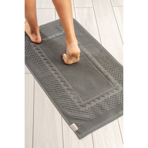 Damier แผ่นรองอาบน้ำผ้าฝ้าย100% ตุรกี, เสื่อปูพื้นห้องน้ำขนาด50x80ซม. ผ้าเช็ดเท้าเนื้อนุ่มซึมซับดีสำหรับบ้านสปาและโรงแรม - Product Image 2