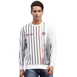 New Fashion Men's Jacquard Sweat Shirts 100% Cotton Comfortable Long-Sleeved Spring Autumn American Style Solid Pattern - Product Image 2