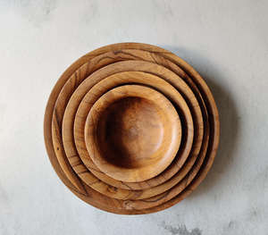 Set of 5 Hand Carved Acacia Wood Bowls for Decorative Use for Wood Crafts Wooden Boxes <b>Wall</b> <b>Signs</b> - Product Image 3
