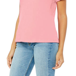 Nouveau design de t-shirts pour filles de haute qualité pour femmes t-shirts avec logo en gros t-shirts d'été en coton personnalisé et uni - Product Image 5