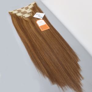 Cheveux humains vietnamiens haute qualité personnaliser poids pour ensemble prix de gros pas de fibres synthétiques point culminant clip dans les extensions de cheveux - Product Image 6