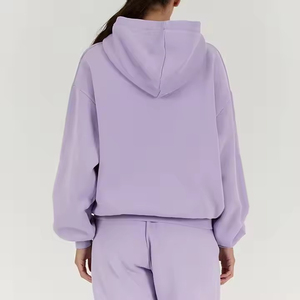 Conjunto Deportivo para Mujer, Chándal Liso Personalizado, Ajuste Delgado, Sudadera con Capucha de Felpa 100% Algodón y Pantalones Deportivos - Product Image 5