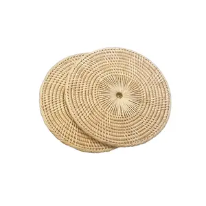 Best Price Seagrass Placemats Round Table Decor Table <b>Coasters</b> Mats Set <b>Black</b> Seagrass Placemat Handwoven OEM From Vietnam - Product Image 1