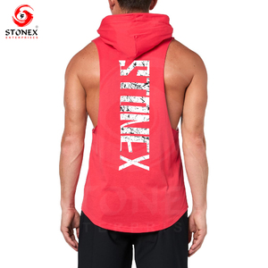 Factory Price Men's Workout Hooded Sports Training <b>Sleeveless</b> Gym Hoodies Bodybuilding <b>Sleeveless</b> <b>Hoodie</b> - Product Image 2
