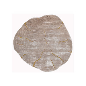 Alfombra Aibz-1007 de Seda de Bambú Anudada a Mano, Color Marfil, Patrón Abstracto, Rectangular de 4m, Viscosa y Poliéster, para Hogar, Sala de Estar y Dormitorio - Product Image 1