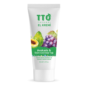 Crème pour les mains hydratante et nourrissante TTO, parfum avocat, extrait de Centella Asiatica, acide hyaluronique, beurre de karité, 50 ml - Product Image 1