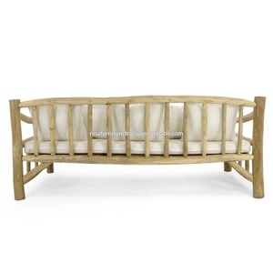 Rama natural de madera maciza de teca sofá cama de madera maciza de teca para exteriores con diseño moderno muebles de patio con estilo - Product Image 1
