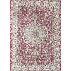 Alfombra de Lana Anudada a Mano de Gran Tamaño, Estilo Vintage, con Medallón Rojo Anaranjado Clásico, para Sala de Estar, Pasillo Rectangular, Modelo Pae-2028 - Product Image 1