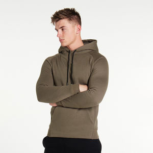 80% Cotton 20% Polyester Fleece Blank Men's Winter Eco-Friendly Pullover Hoodie Custom Rubber Patch Slim Fit Men Pullover Hoodie - Product Image 2