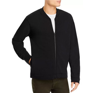 Blouson d'aviateur Streetwear en satin pour hommes, noir, personnalisé, léger et uni en soie - Product Image 5