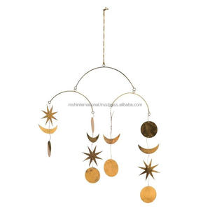 Cadeau en métal personnalisé Ornements de Noël ronds en laiton doré mat Ornements plats à suspendre - Product Image 6