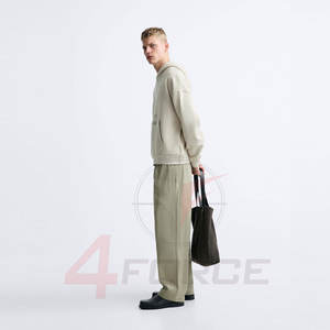 Sweat à capuche court ample pour homme, style urbain premium, en molleton de coton 400 GSM, coupe décontractée, mode, pull court, OEM, marque privée - Product Image 3