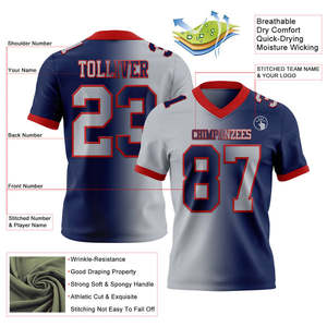 Maillot de football américain à manches courtes, imprimé numériquement, respirant, anti-humidité, protection UV, pour adultes, équipes, clubs, entraînement et matchs - Product Image 4