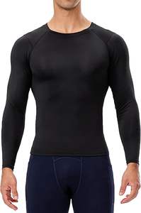 Chemise de compression pour homme à manches longues, séchage rapide, respirant, protection contre les UV, entraînement serré, gym, t-shirt de sport ajusté - Product Image 2