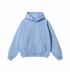 Nouveaux sweats à capuche surdimensionnés épais en coton de haute qualité sans ficelle unisexe avec logo personnalisé grande taille pour hommes - Product Image 4