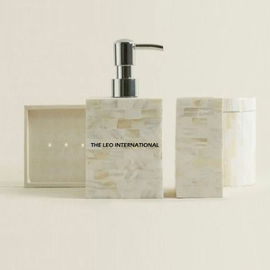 Ensemble de salle de bain d'hôtel de luxe de belle qualité accessoires de salle de bain en nacre pour la maison hôtel restaurant centres de villégiature - Product Image 3