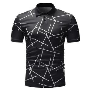 Polo informal de verano para hombre, manga corta de color de bloque de algodón 100%, último diseño para gimnasio, ropa deportiva - Product Image 1