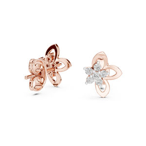 Boucles d'oreilles pendantes en or blanc 14 carats plaqué or avec diamants de laboratoire taille ronde pour femmes |   Collection Mariage et Anniversaire |   Prêt pour la fête - Product Image 4