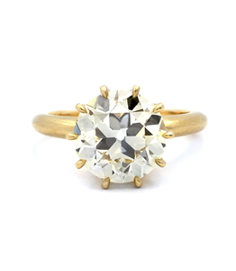 Anillo de compromiso de moissanita de corte europeo antiguo Anillo de boda de moissanita de corte de mina antigua Anillo solitario de corte redondo antiguo de 2,50 Ct - Product Image 2