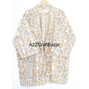 Classy Flower Printed Cotton Hand Made Block Print <b>Kimono</b> Night Wear Sleep Wear Comfortable Robe Bikini Wrap Up Bulk OEM - Product Image 5