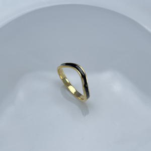 Anillo curvo moderno de Plata de Ley 925 con acabado de esmalte suave - Product Image 5