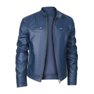 Chaqueta de cuero ajustada para hombre, chaqueta negra, chaqueta de cuero PU de moda británica de alta calidad para hombre - Product Image 1