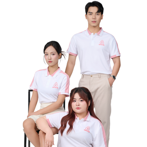 Camiseta de polo para hombre de moda 175gsm tela elástica de secado rápido con hombro de bloque de color precio de fábrica bordado personalizado - Product Image 1