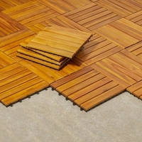 Meilleur prix, style moderne, dalles de terrasse en bois d'acacia 300x300x24mm, finition huile lisse, sans nœuds morts, applications extérieures, 1 an de garantie