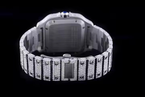 Esfera cuadrada, números romanos, acero inoxidable, laboratorio cultivado, Diamante tachonado, reloj de diamante, reloj de cuarzo de claridad VVS para hombres y mujeres - Product Image 6