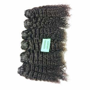 Extensiones de cabello humano indio, extensiones de cabello humano de cutícula natural alineadas 100%, sin químicos, trenzadas rizadas - Product Image 3