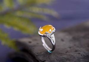 Jaune Onyx Pierre Solide 925 En Argent Sterling À La Main Minimaliste Anneau Femmes Fille Partie Porter Des Bijoux - Product Image 2