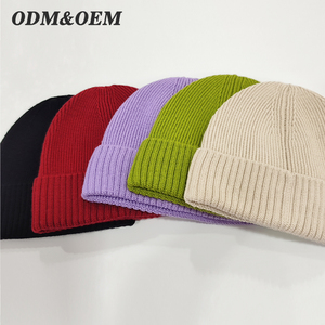 Gorros de lana Sombrero Invierno Espesar Unisex Gorro de punto para adultos Personalizado Oem Lana cálida Acrílico Casual Gorros de viaje diario Sombreros - Product Image 3