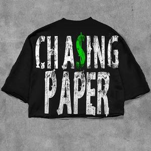 Logo personnalisé 100% coton Sérigraphie Stone Washing Vintage Tee Shirt T-shirt Hip Hop pour hommes - Product Image 2