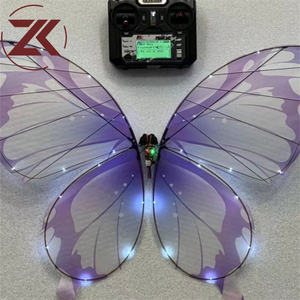 ZKAI Papillon bionique lumineux LED fantastique, violet, télécommandé, papillon volant pour décoration d'événements et de mariages - Product Image 1