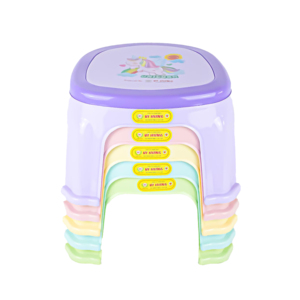 Stackable Kids PP Plastic Low <b>Stool</b> with Cartoon Unicorn Print Heavy Duty Small Square Toddler <b>Step</b> <b>Stool</b> <b>for</b> Bathroom Preschool - Product Image 6