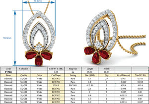 Boho Floral Garnet Brass Zircon Ring 18k gold Plated Teardrop Zircon Multi Gemstone Wholesale Pendant For Women - Product Image 4