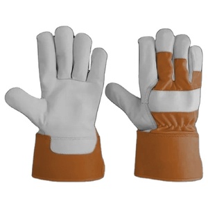 Gants de travail de sécurité fluorescents de qualité supérieure en cuir de vachette grainé pour les ouvriers du bâtiment, confortables et résistants - Product Image 3