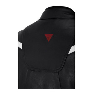 ชุดมอเตอร์ไซด์ของผู้ชายหนังแท้และผ้าฝ้ายกันลมมีแถบสีขาวด้านในเป็นตาข่ายและผ้าใบสำหรับฤดูหนาว - Product Image 4