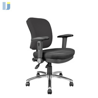 Chaise de bureau pivotante moderne sans accoudoirs en tissu, dossier réglable en hauteur, base en aluminium, roulettes robustes, 3 leviers, poste de travail pour personnel
