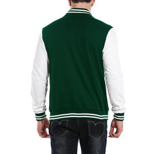 Chaqueta Varsity clásica unisex con cierre frontal de botón Chaqueta de béisbol gruesa y cálida con cuello acanalado y dobladillo - Product Image 3