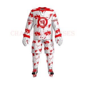 เสื้อกีฬาฮ็อกกี้น้ำแข็งระบายอากาศได้ดีเสื้อทีมฮ็อกกี้น้ำแข็งแบบระเหิด - Product Image 6