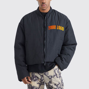 Vestes d'hiver en duvet de haute qualité personnalisées OEM pour hommes, col montant, doudoune, streetwear, veste tendance pour hommes - Product Image 4